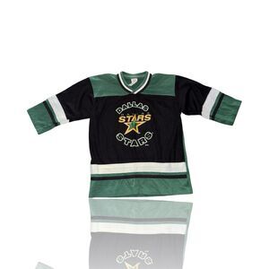 Vintage Dallas Stars Youth Hockey Jersey Black/Green Size 10/12 NHL: 90’s Era